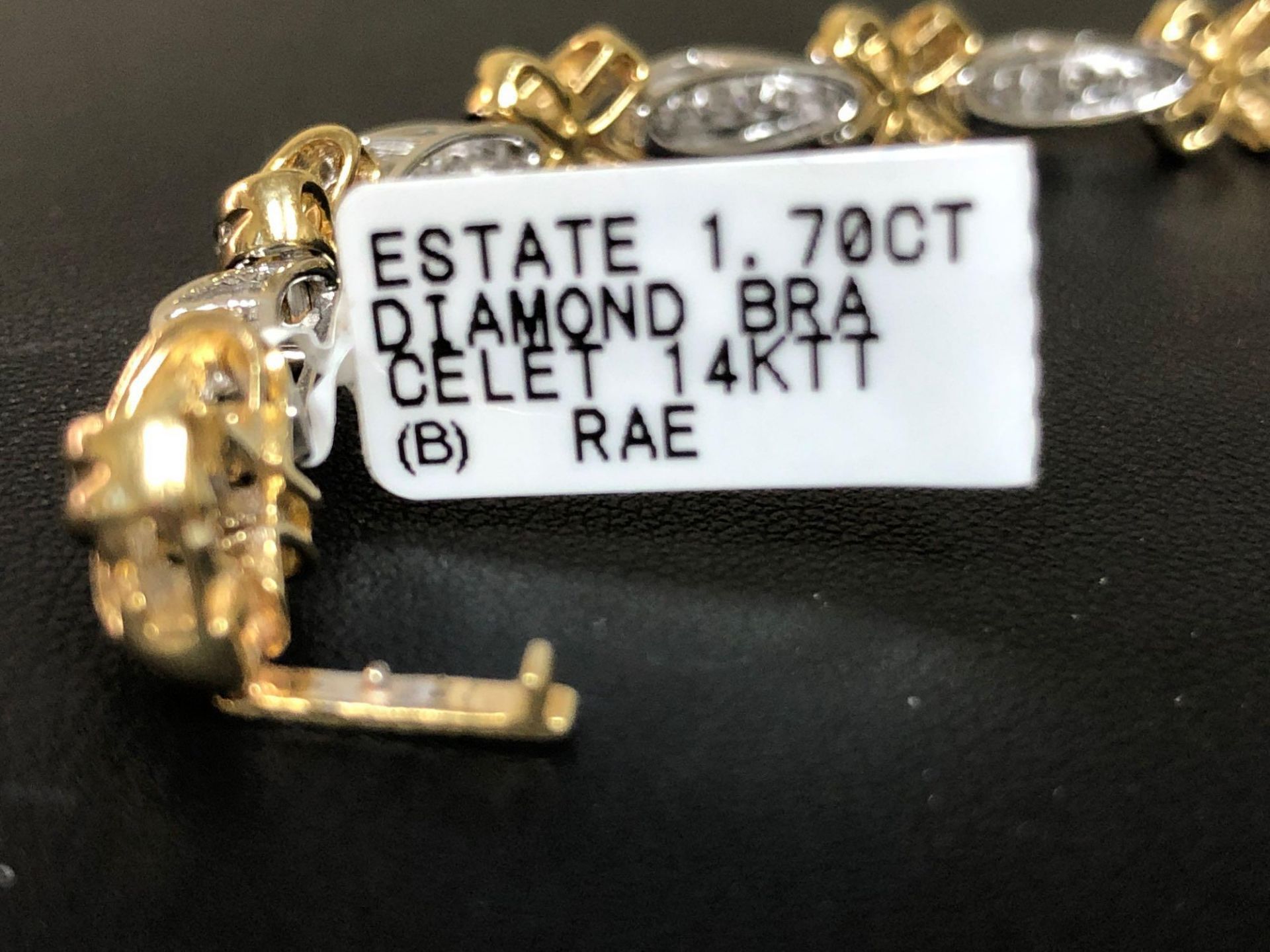 1.70CT ESTATE DIAMOND BRACELET 14KT TWO TONE - Image 4 of 4