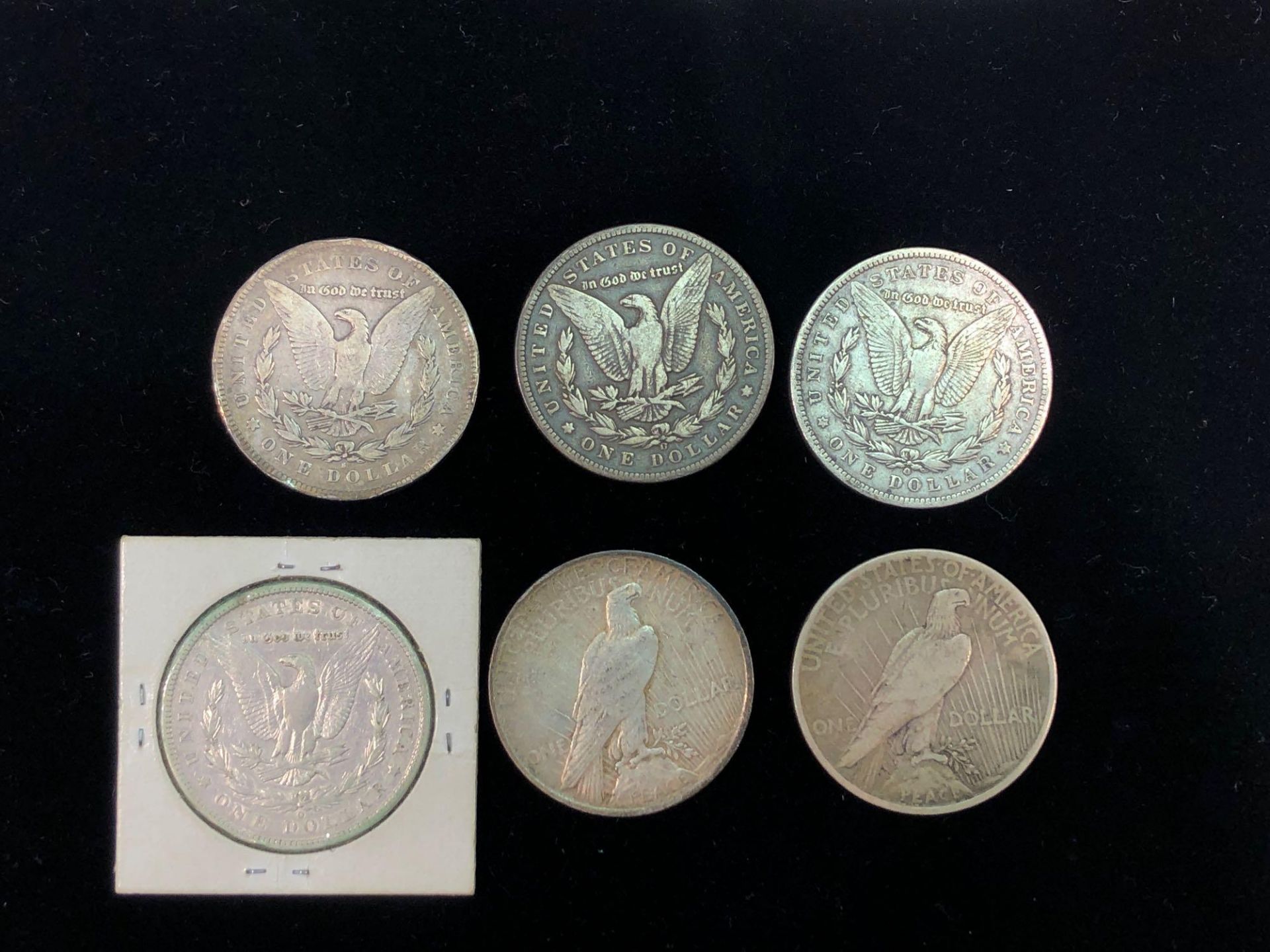 LOT OF SILVER DOLLARS QTY 6 - Image 2 of 2