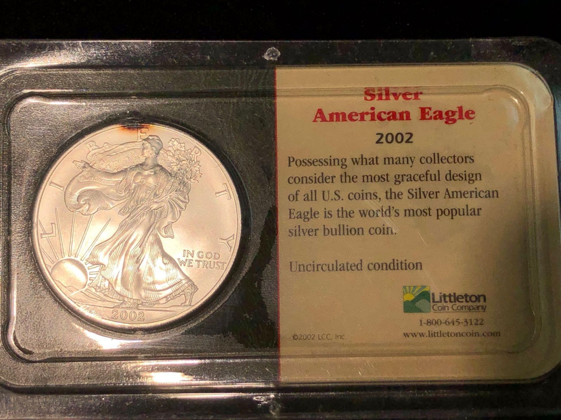LOT OF 2 SILVER AMERICAN EAGLE COINS 1 OZT - Bild 4 aus 10