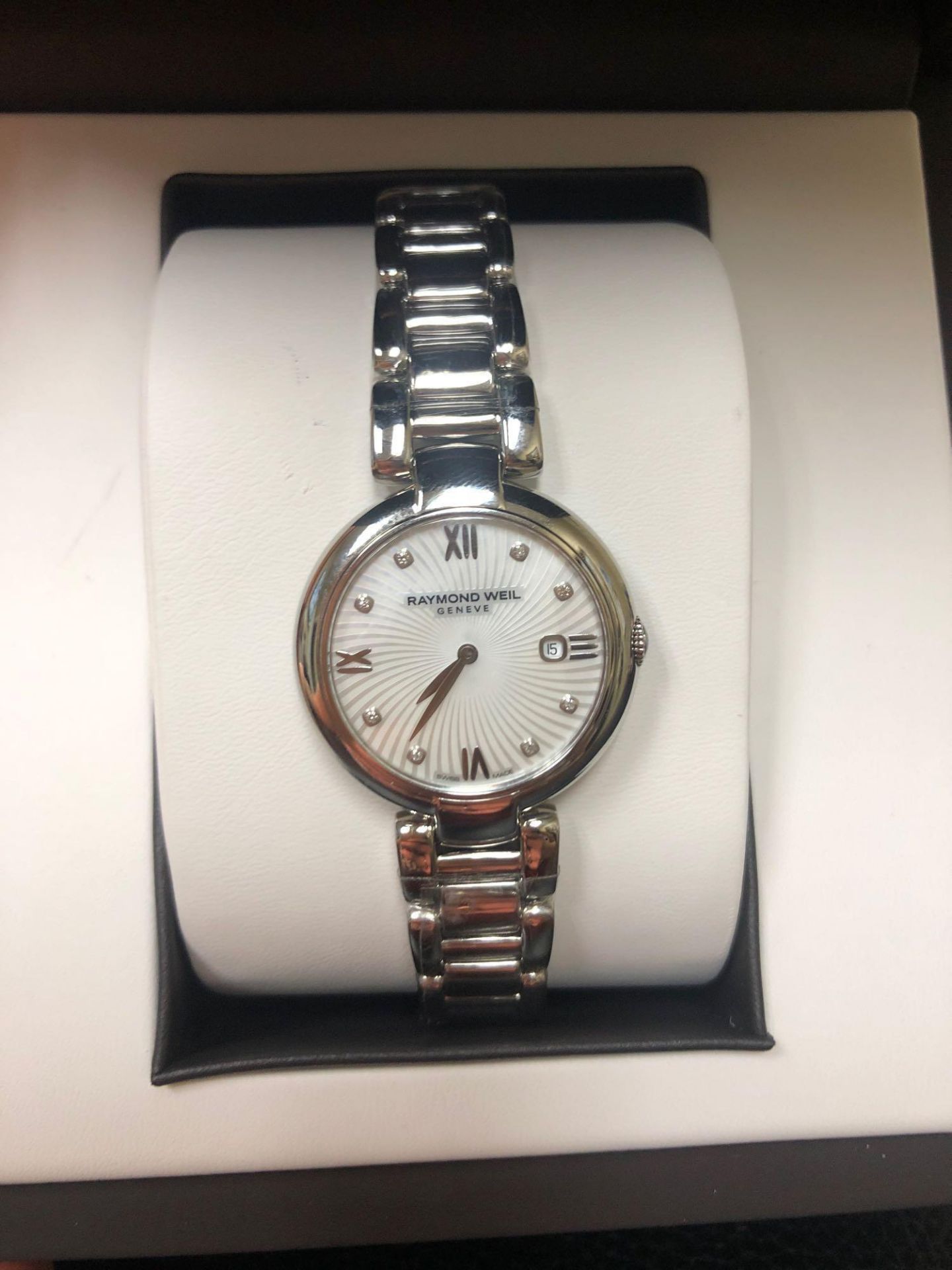 RAYMOND WEIL LADIES SHINE MOTHER OF PEARL DIAMOND DIAL STAINLESS STEEL WATCH