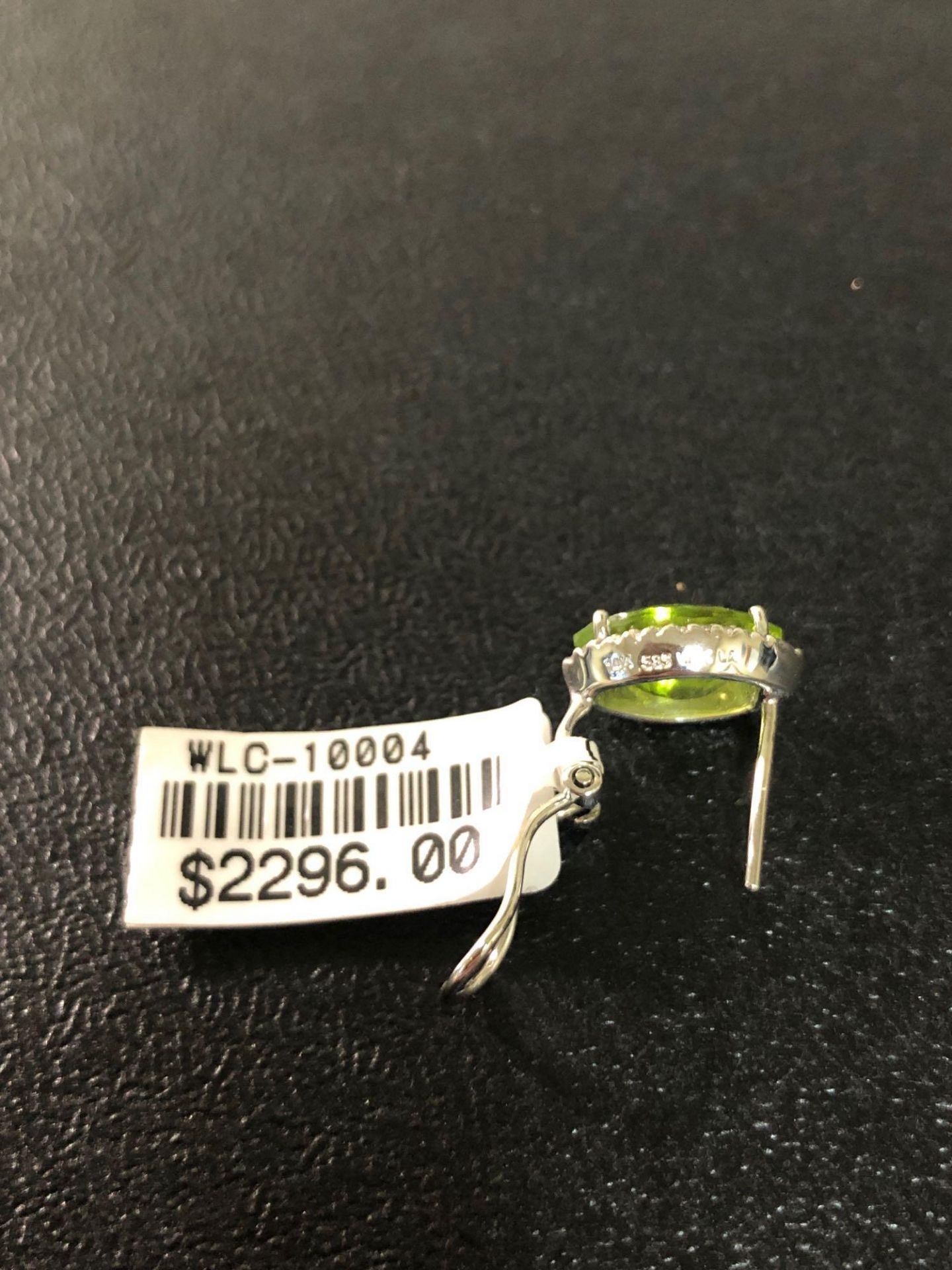 4.19CT PERIDOT AND .22CT DIAMOND EARRINGS 14KT WHITE GOLD - Image 5 of 5