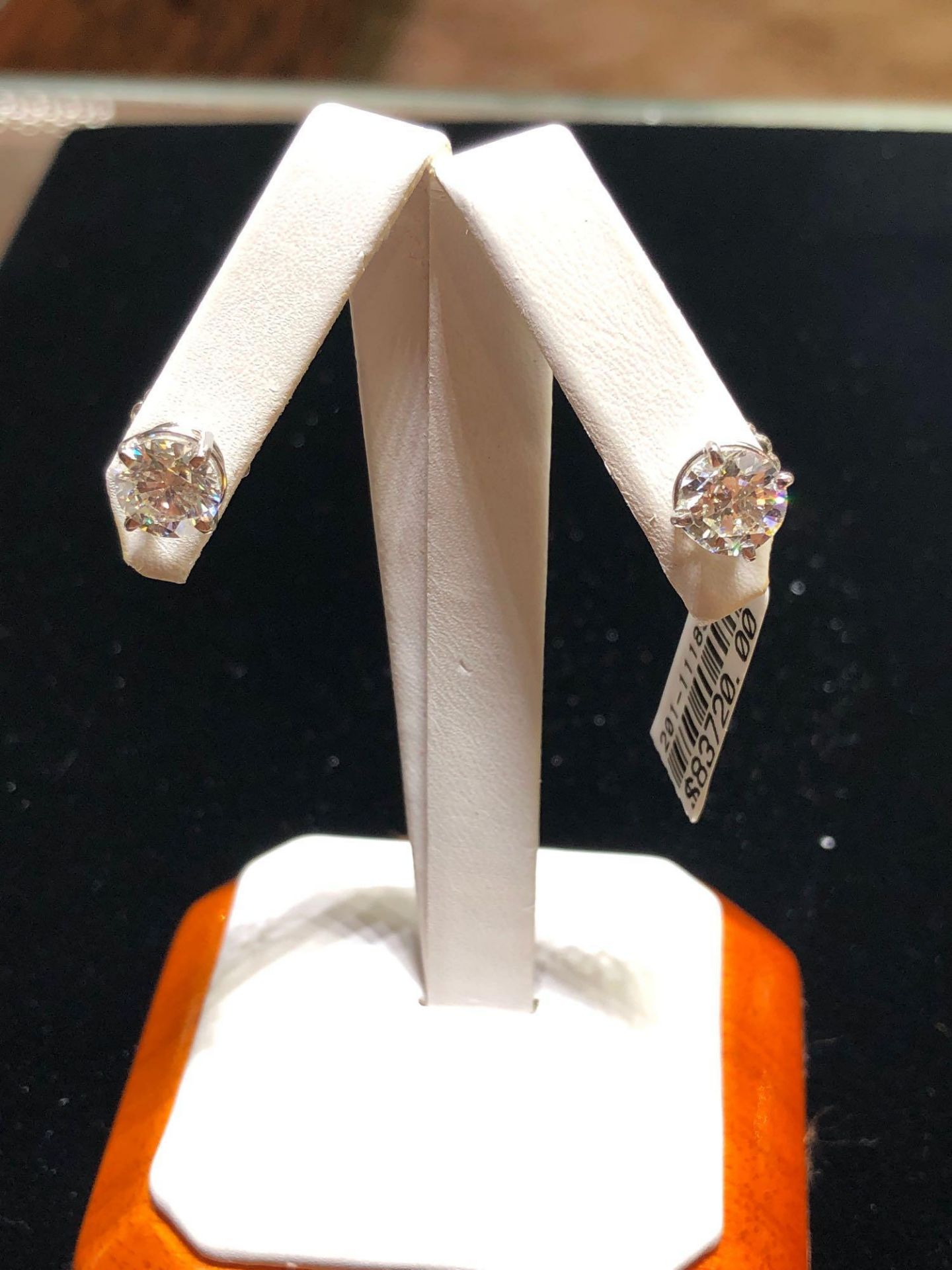 QUALITY 3.10CT TOTAL WEIGHT DIAMOND STUDS 14K WHITE GOLD