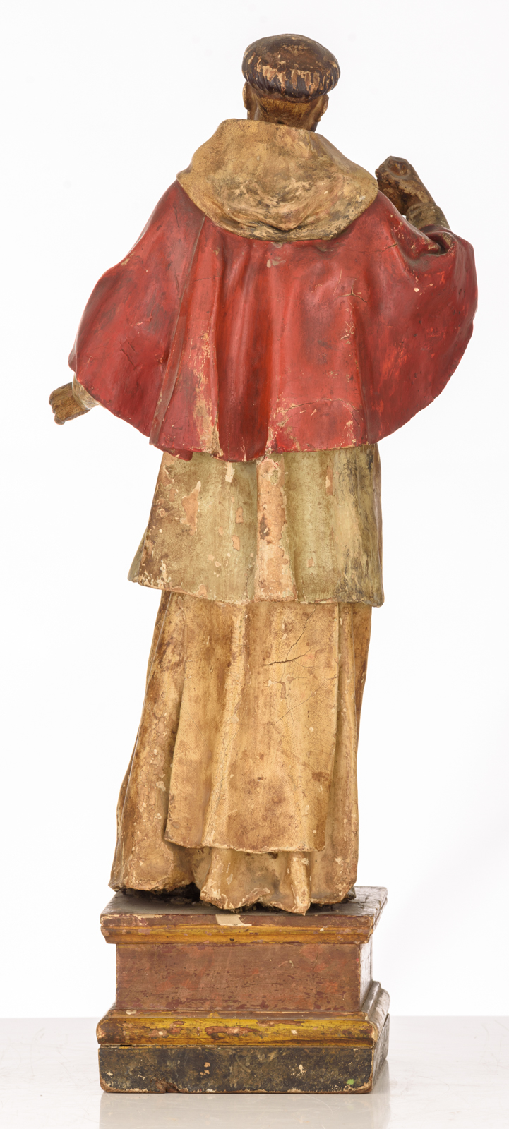 A standing figure of the founder of a monastic order with polychrome paint, limewood and paper-maché - Image 3 of 4