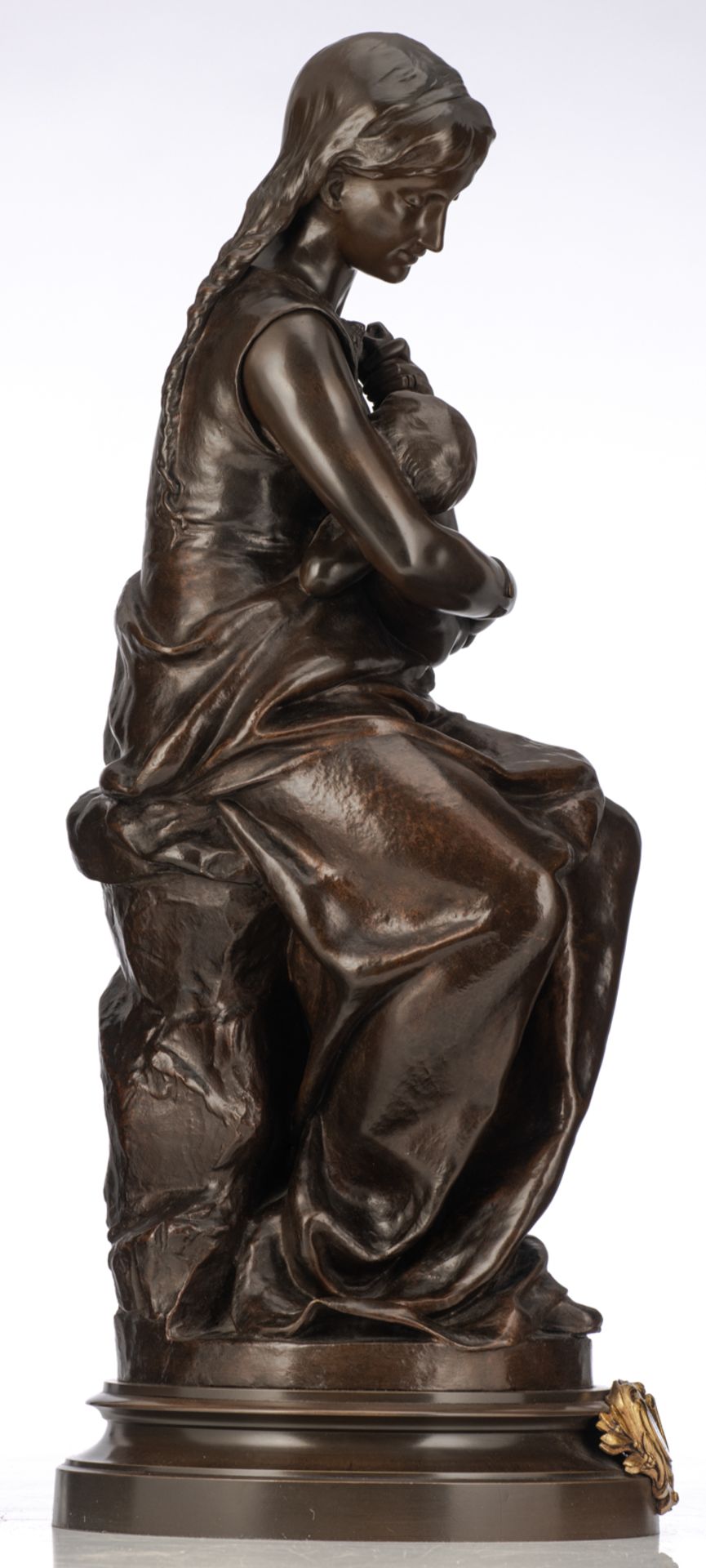 Dumaine E., 'L'amour Maternelle', patinated bronze, H 68 cm - Bild 4 aus 7