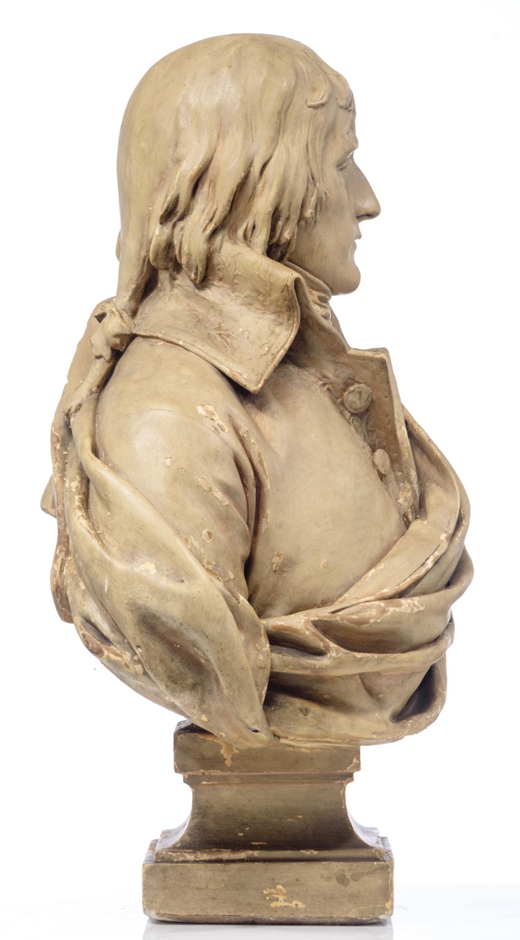 An imposing bust of the young Napoléon Bonaparte as a general after Charles Louis Corbet, patinated - Image 4 of 7