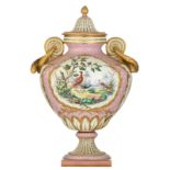 An exceptional 'Rose Pompadour' ground soft-porcelain Sèvres covered vase, decorated with 'oeil de p