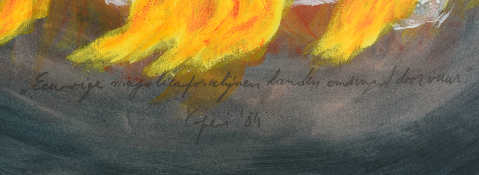 Copers L., 'Eeuwige moljolicaporcelijnen handen omringd door vuur', dated (19)84, photography, water - Image 4 of 5