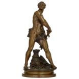 Gaudez A., 'Défense du foyer', 'Hors Commerce', patinated bronze, H 67 cm