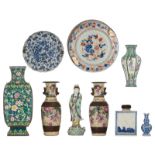 Various Chinese items, such as two turquoise ground and blue-green ground famille rose email de Cant