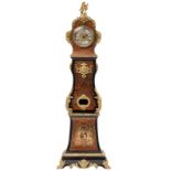 An exceptional Napoleon III, Louis XIV inspired ebonised longcase clock, decorated with Boulle marqu