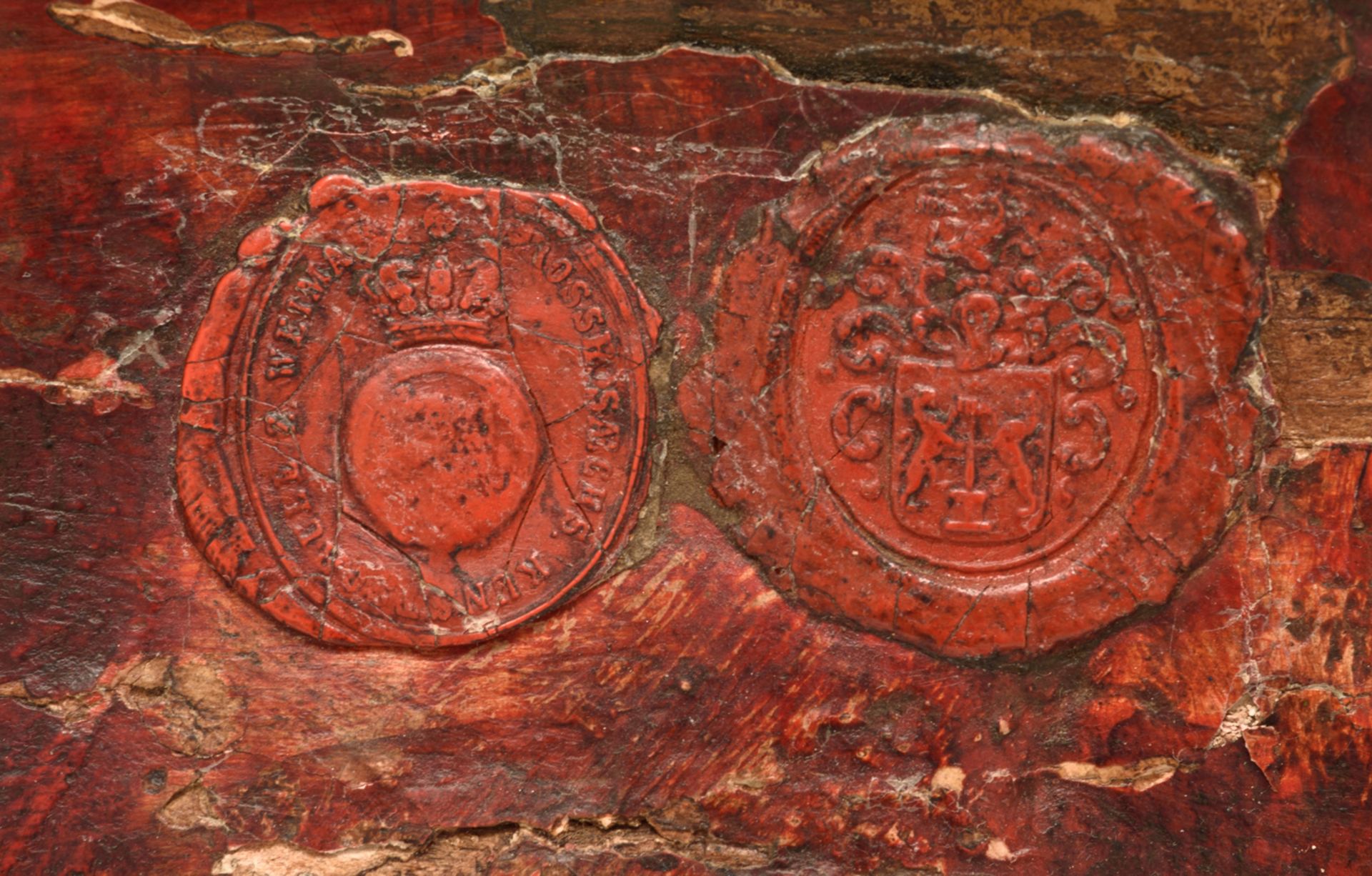 An oak sculpture of Saint Martin, with traces of polychrome paint, 17thC, possibly French, H 73 - W - Image 8 of 8