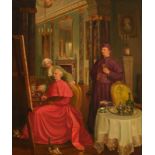 Marais-Milton V., a cardinal enjoying the art of painting, oil on panel, 50,5 x 60 cm Is possibly su
