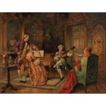 De Paredes V., The chamber concert in the company of a cardinal, late 19thC, oil on canvas, 78 x 102