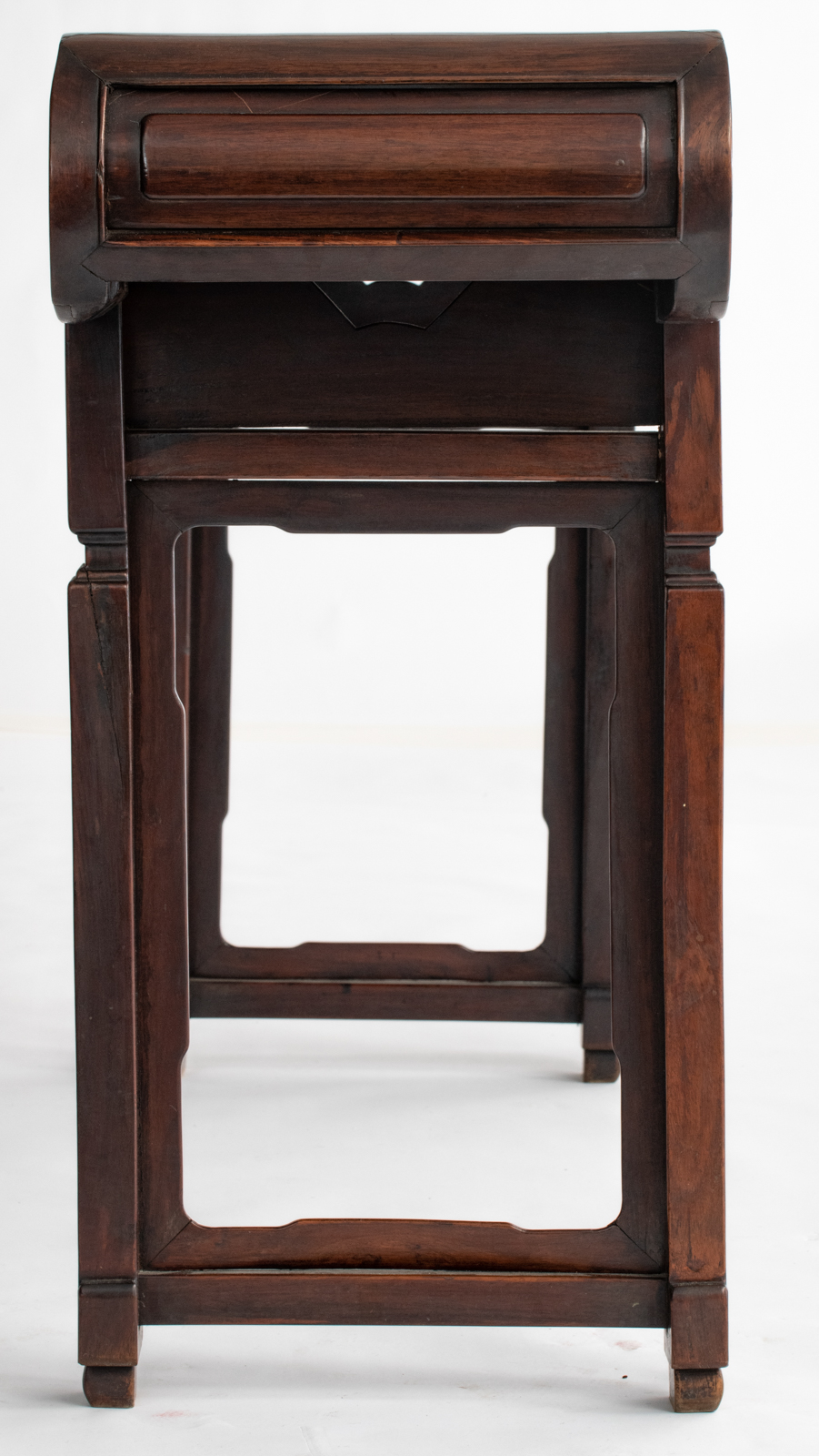 An imposing Chinese rosewood sideboard, with richly carved openwork decoration, H 93 - W 196 - D 45 - Image 5 of 7