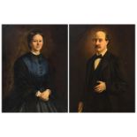 Thonnard G., the portraits of a man and a lady, dated 1865 - 1867, oil on canvas, 75 x 100 cm