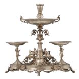 A fine and imposing Neoclassical silver centrepiece, probably Belgium, last quarter of the 19thC, 80