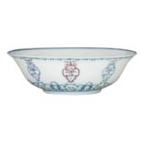 A Chinese doucai bowl with a Qianlong seal mark, H 7 - ø 23,5 cm