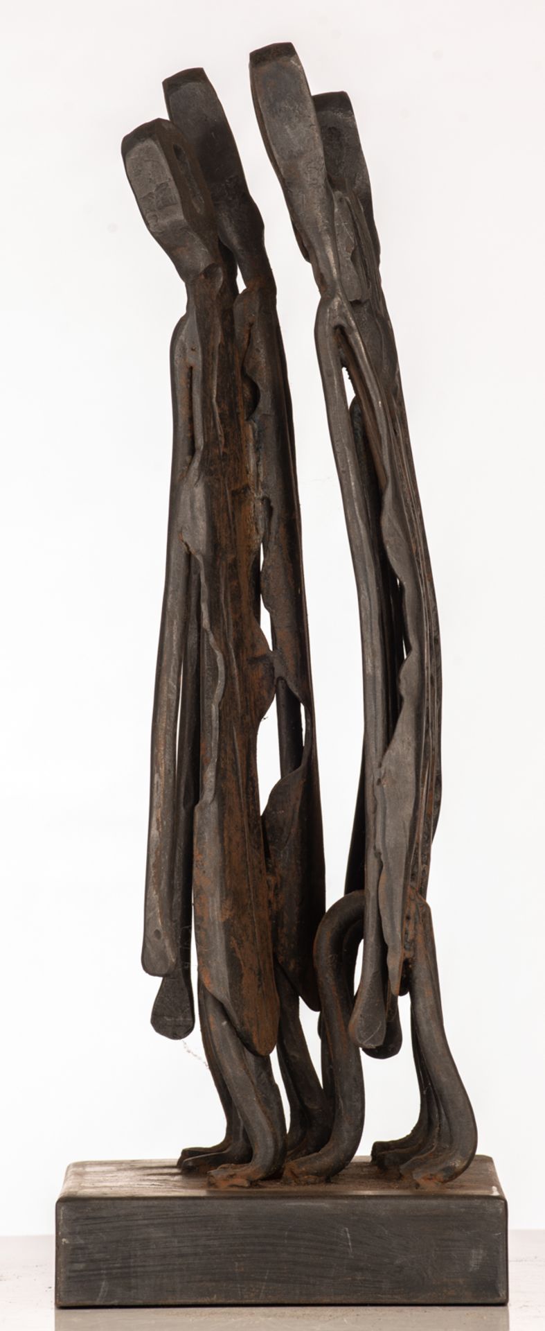 No visible signature (in the manner of Jozef De Loose), a group of seven figures, patinated metal, H - Image 3 of 6