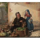 Coene C., the market vendors, oil on canvas, 38,5 x 44,5 cm