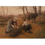 Alsina J., children gathering wood, oil on canvas, 54 x 73 cm