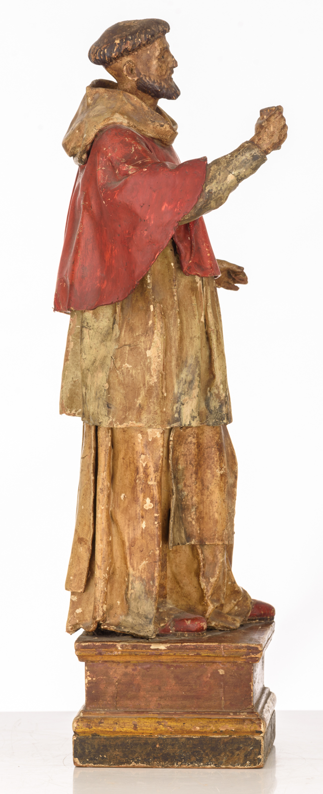A standing figure of the founder of a monastic order with polychrome paint, limewood and paper-maché - Image 4 of 4
