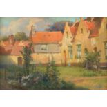 Van Acker F., 'Huisjes in de zomer' (cottages in the summer), pastel on canvas, 63 x 95 cm