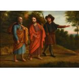 No visible signature, the road to the Emmaus appearance, 18thC, oil on canvas, 43,5 x 60 cm