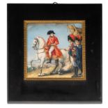 Frison-Farbice L., 'Bonaparte passant une revue', a miniature painting after Antoine-Jean Gros, wate