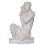 Cantré J., mother and child, plaster sculpture on a Carrara marble base, H 30 cm Is possibly subject