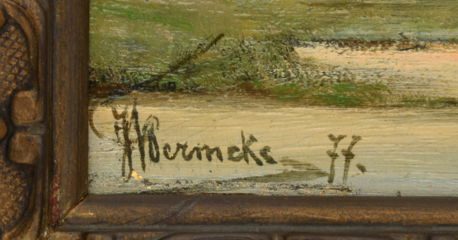 Permeke H.L., two pendant paintings of fishers near the shore, dated (18)77, with an authenticity se - Image 3 of 8