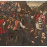 No visible signature, Christ carrying the cross, around 1600, Germany, oil on canvas, 151 x 154 cm