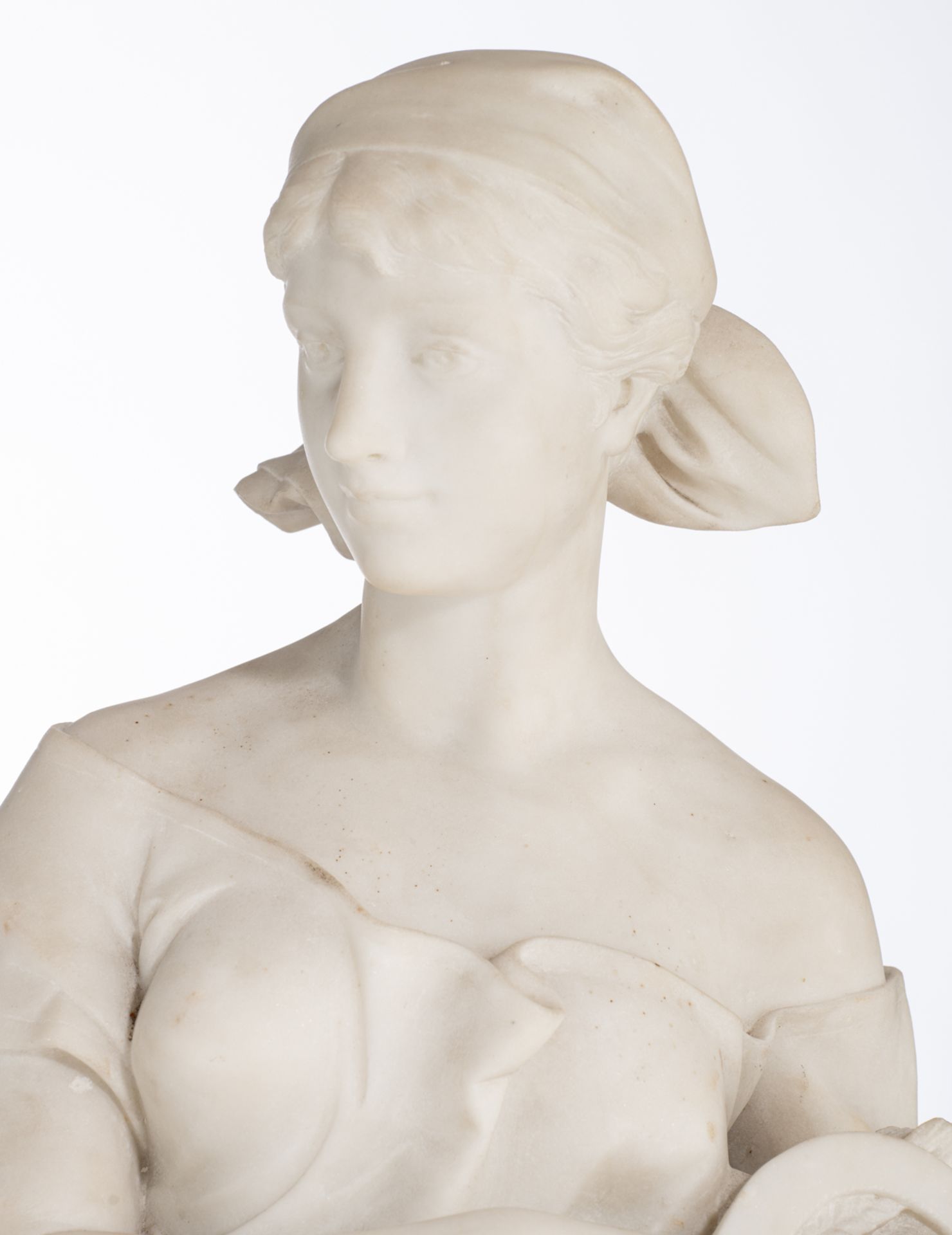 Madrassi L., the harvest, Carrara marble, H 96 cm - Image 6 of 6