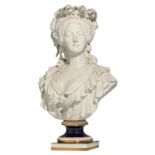 The bust of 'Madame de Lamballe' (the best friend of Marie-Antoinette), biscuit on a bleu royale and