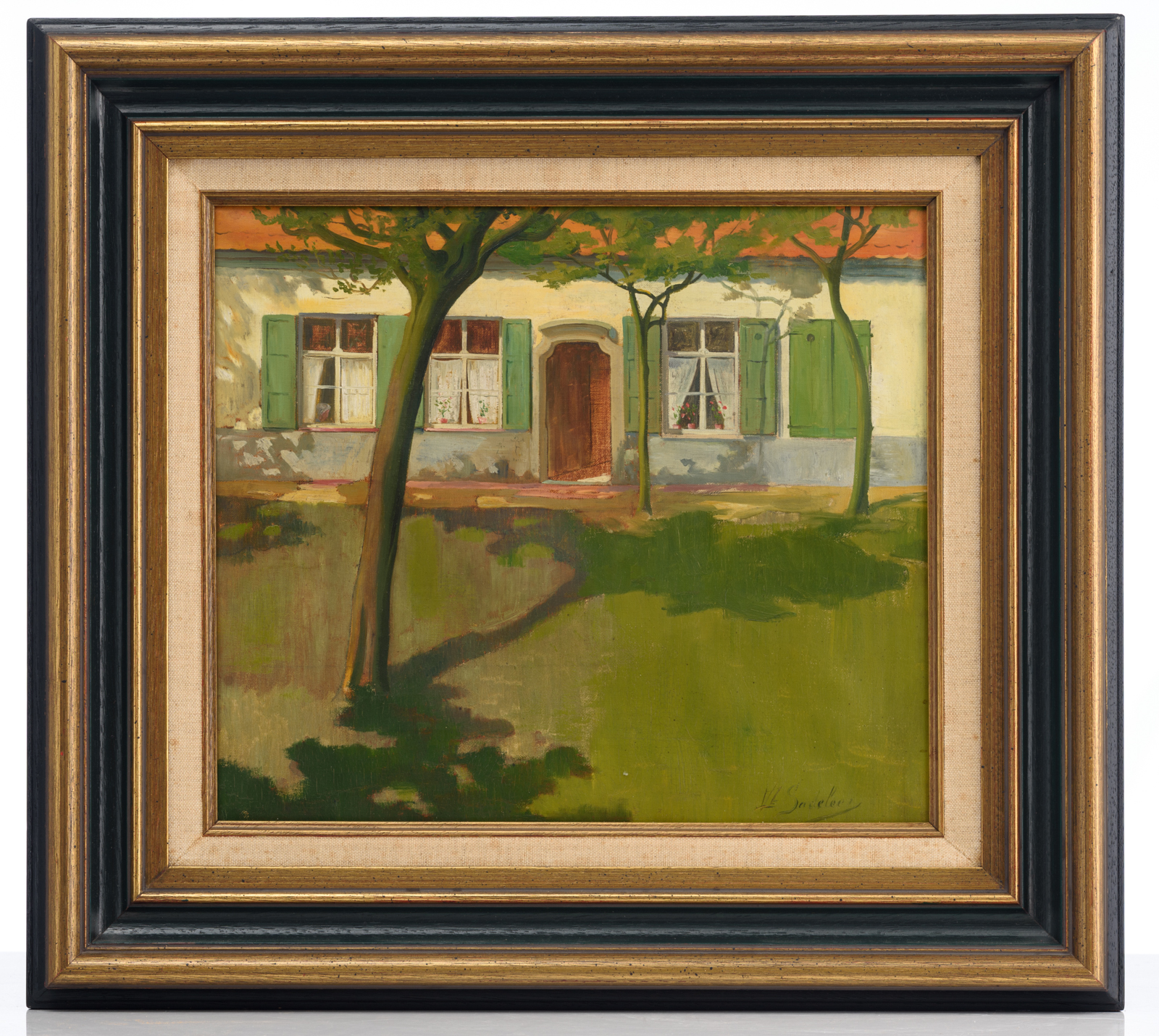 De Sadeleer J., a view on a farm with trees, oil on canvas, 35 x 40 cm Is possibly subject of the SA - Image 2 of 4