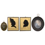 Two 'verre eglomise' silhouette profile portraits, both signed 'Th. Reckendorf' and dated '1775', 10