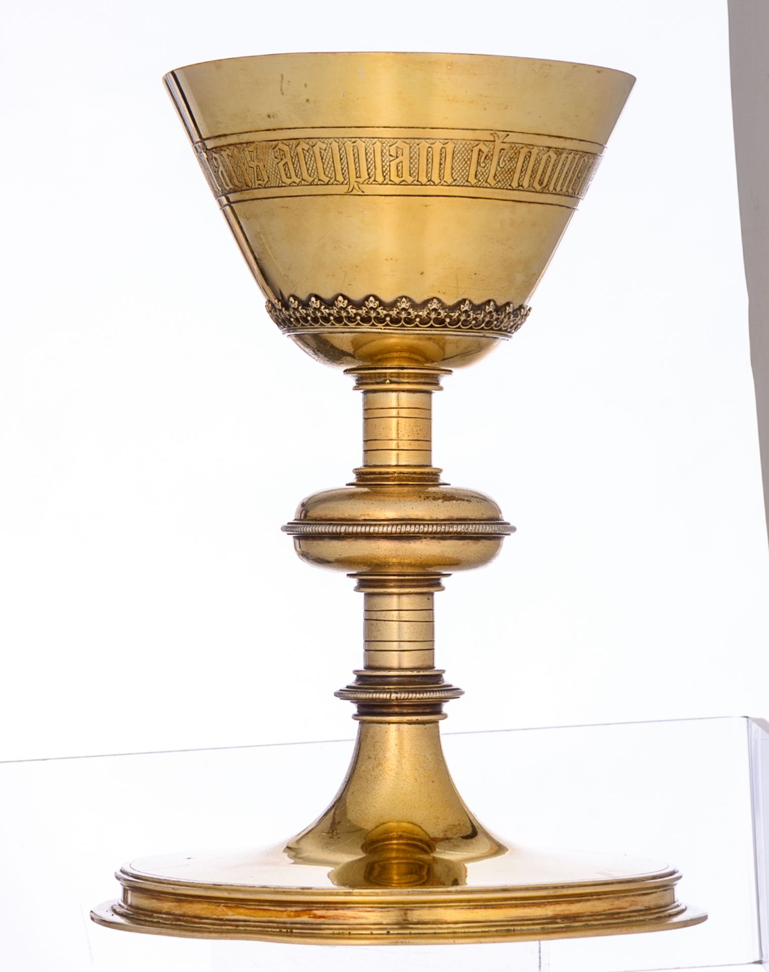 A Gothic Revival gilt silver chalice, by the Bruges workshop of J. Vandamme (father of the former Br - Image 4 of 12