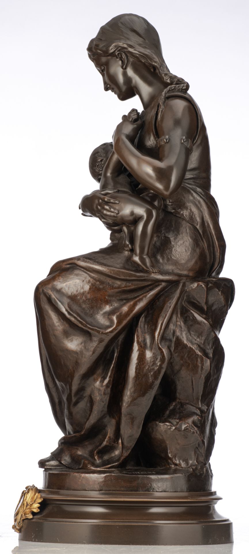 Dumaine E., 'L'amour Maternelle', patinated bronze, H 68 cm - Bild 2 aus 7