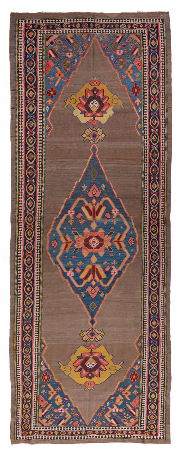 A large Oriental Kilim rug, Senneh, Iran, ca 1930, 487 x 172 cm