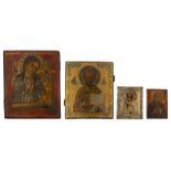 An Eastern European icon representing Saint Peter, 19thC, 27 x 31,5 cm; added a Russian icon represe