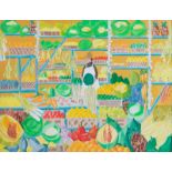 Vig J., the southern vegetable market, dated 1982, oil on canvas, 116 x 153 cm Is possibly subject o