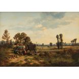 Alexandre Segé, 'the harvest', oil on canvas, signed, 32,5 x 46,3 cm