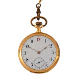 An 18ct gold pocket watch marked 'Chronomètre Boon - Anvers' (on the dial as well as on the inside o