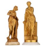 Carrier-Belleuse A., Psyche, gilt bronze on an onyx base, H 36,5 - 40,5 cm; added Aizelin E., an Ant