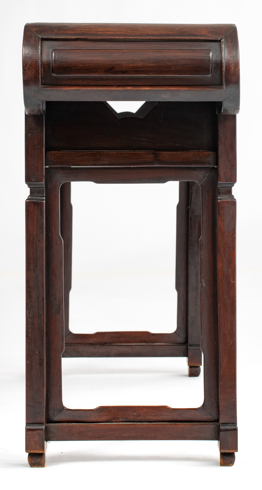 An imposing Chinese rosewood sideboard, with richly carved openwork decoration, H 93 - W 196 - D 45 - Image 3 of 7
