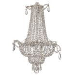 A sac à perles type chandelier, 19thC, H 100 cm - ø 72 cm