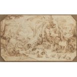 No visible signature (attributed to Jan Wildens), Orpheus enchanting the animals by his music, pen a
