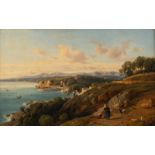 Fleury F., a Mediterranean seaside landscape, dated 1841, oil on canvas, 34 x 52,5 cm