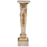 An onyx Neoclassical pedestal with gilt bronze mounts, H 111,5 - W 30 - D 30 cm