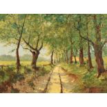 Clesse L., a forest path at Stockel, oil on canvas, 45 x 60 cm Is possibly subject of the SABAM legi
