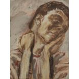 Verdegem J., a tormented man, oil on hardboard, 52 x 70 cm Is possibly subject of the SABAM legislat